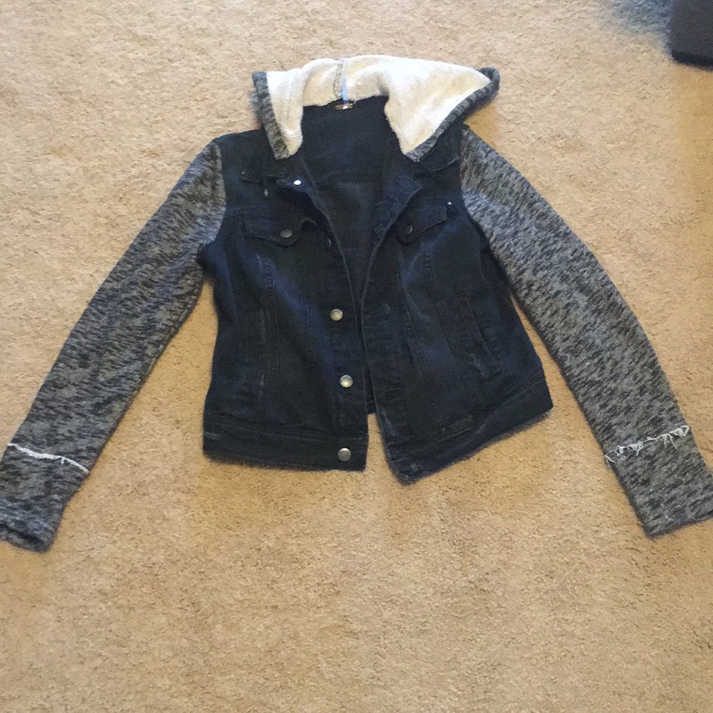 Free people black denim jacket